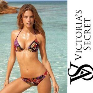 Victoria's Secret | Vintage Brown Floral Bikini Set | Size 36B Top Medium Bottom